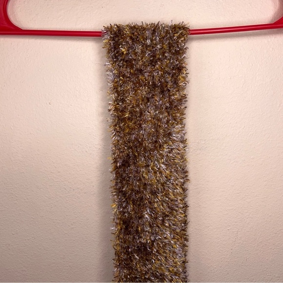 Fownes Brown Fuzzy Knit Scarf - Picture 14 of 15